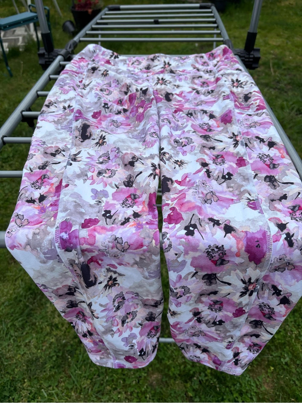 RBX Pink and Gray Floral Leggings